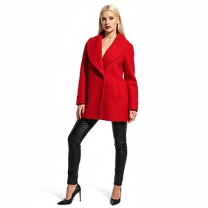 WINDSMOOR  RED TRENCH COAT OVERSIZED MOHAIR VIRGIN WOOL COAT MADE IN UKRAINE 14